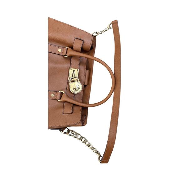Michael Kors Hamilton Large Saffiano Leather Tote Bag Cognac Brown Tote Bag - Picture 7 of 10